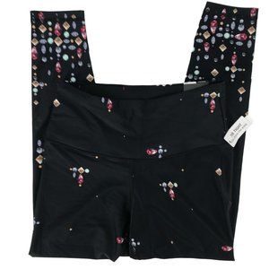 NWT Victoria Sport Womens Black Jewel Print Active Athletic Legging Size M